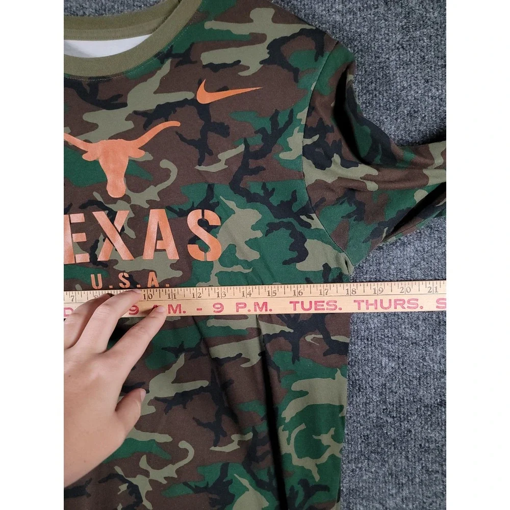 Texas Longhorns Nike Long Sleeve Shirt Small Mens Camouflage Military Patch Flag